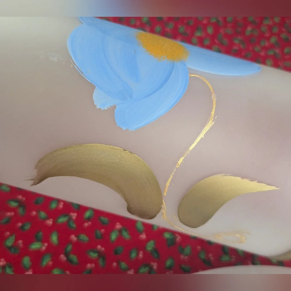 Murano Glass Vase Decanter Set- Handpainted- Italy- Frosted Glass- Vintage- Tall - Picture 8 of 8